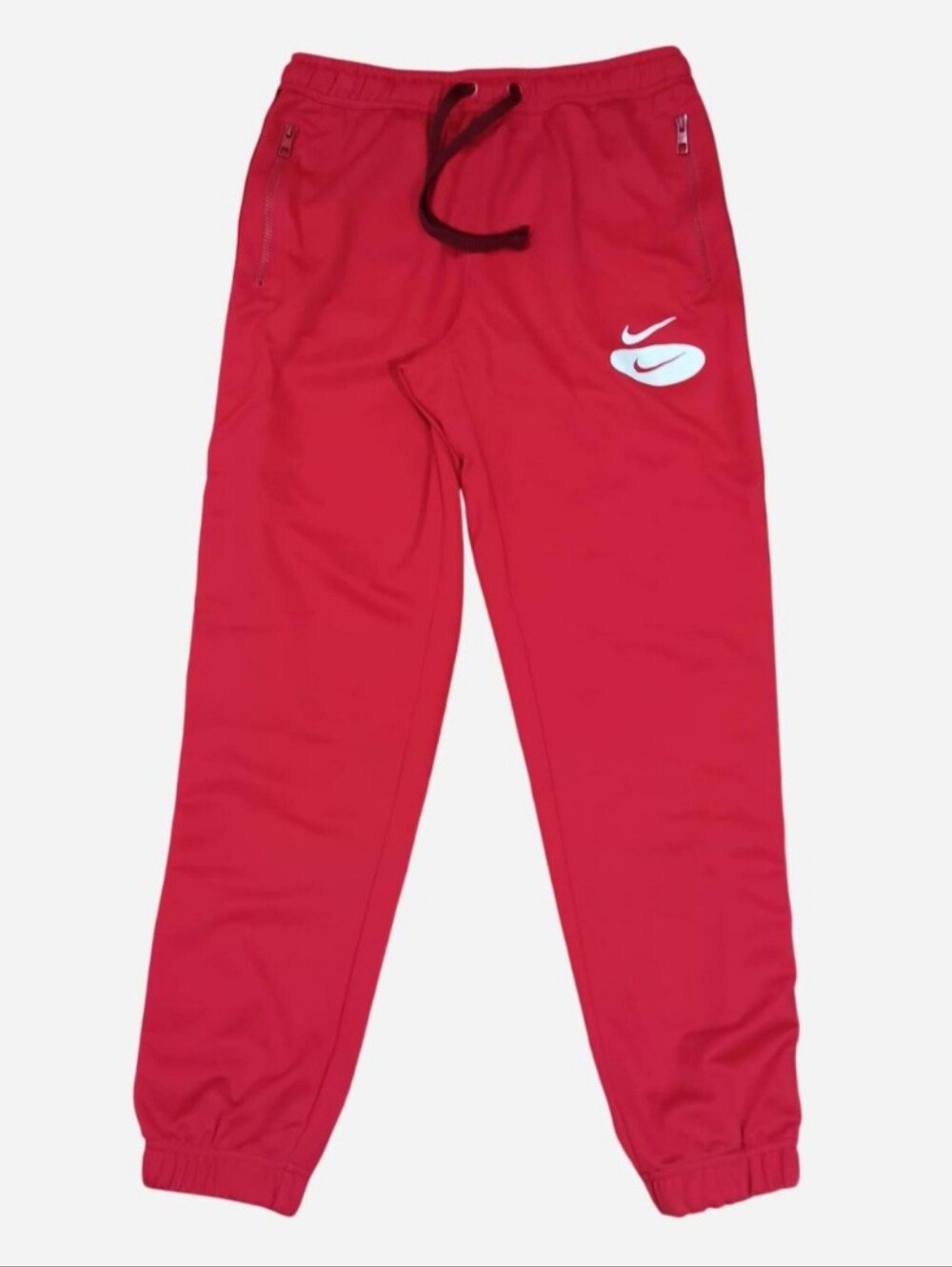 Nike Sportswear Men's M Taped Polyknit Track Pants Red Joggers Athleisure Swoosh